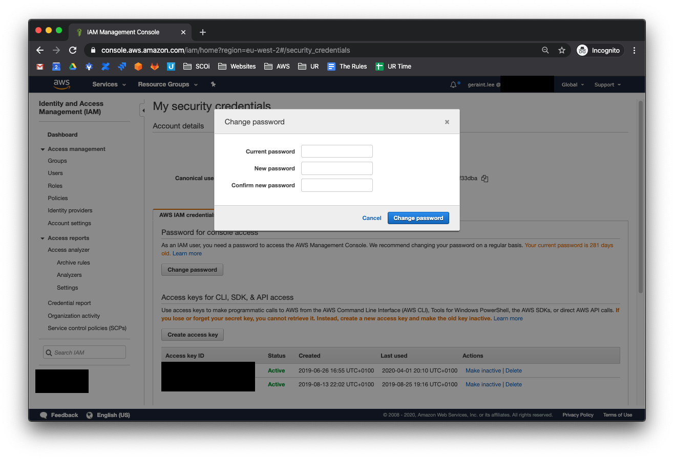 IAM Account Change Password imagicloud